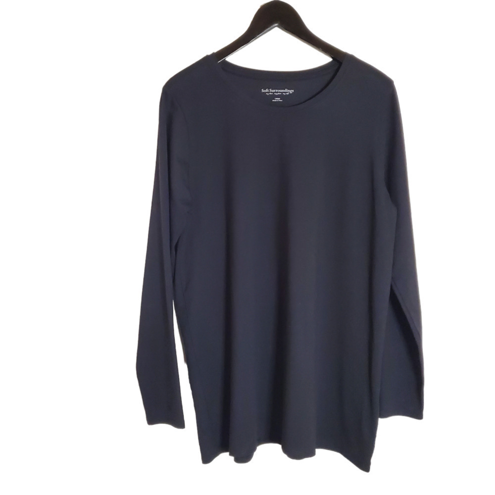 Soft Surroundings Womens Black Top Size L Lagen look